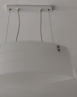 Lampadario a sospensione due vetri moderno 