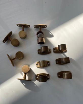 Supporti tenda anni 70 ottone bronzato