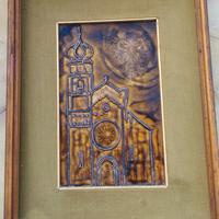 QUADRO SU VETRO A RILIEVO DUOMO DI TRENTO