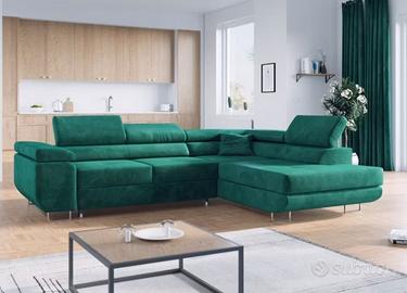 Divano letto velluto bottiglia verde