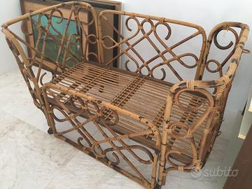 Lettino/Culla/Divanetto in rattan