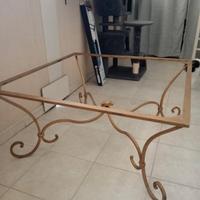 tavolo in ferro battuto dorato 