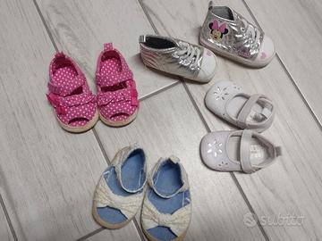 Lotto scarpe primi passi bambina n 17/18