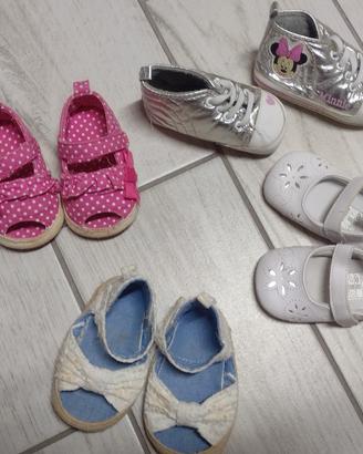 Lotto scarpe primi passi bambina n 17/18