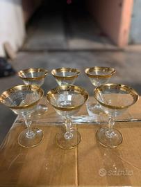 Set 18pz bicchieri in oro zecchino 24kt