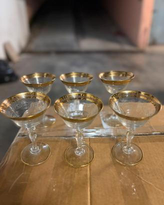 Set 18pz bicchieri in oro zecchino 24kt