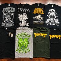 Set 8 t-shirts hardcore taglia M