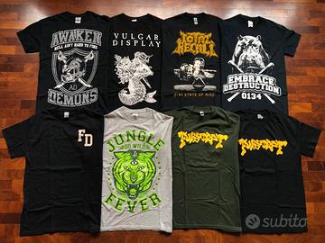 Set 8 t-shirts hardcore taglia M