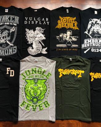 Set 8 t-shirts hardcore taglia M