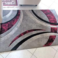 Tappeto moderno astratto 120 x 170 cm Grigio rosso
