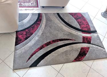 Tappeto moderno astratto 120 x 170 cm Grigio rosso