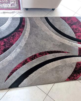 Tappeto moderno astratto 120 x 170 cm Grigio rosso