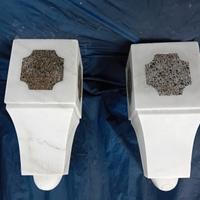 COPPIA MENSOLE ANTICHE IN MARMO BIANCO STATUARIO