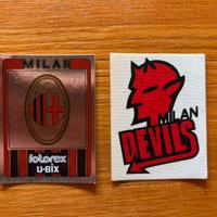 Scudetto e figurina in raso Milan 1986/87