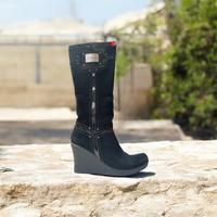 Stivali alti con tacco in gomma