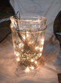 vaso di vetro con luci