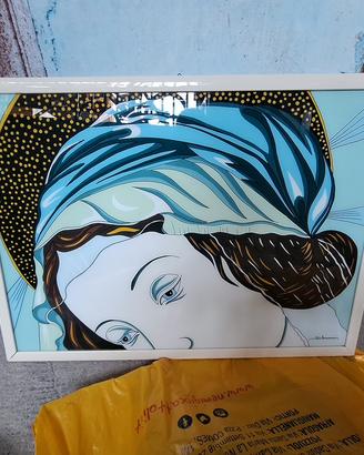 fausto solomoni  anni 80 pittura su vetro  
