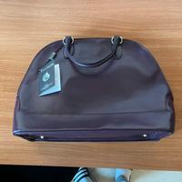 Borsa viola artigianale in pelle