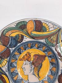 Piatto Maiolica Hermes Stile Rinascimentale 800