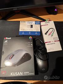 Mouse gaming + chiave wifi + adattatore cuffie
