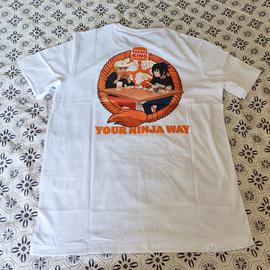 T-shirt Naruto Burger King 2025 bianco taglia L