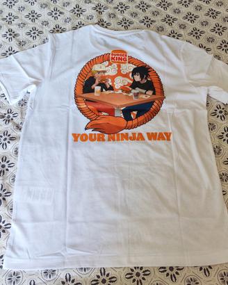 T-shirt Naruto Burger King 2025 bianco taglia L