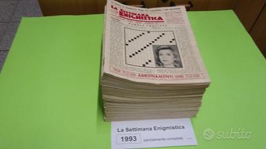 LA SETTIMANA ENIGMISTICA, anno 1993, parzialmente
