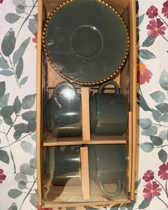 Set 4 tazze + piattini Maisons du Monde - NUOVO
