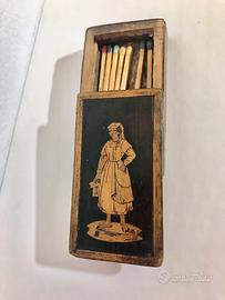 Antica Scatola Fiammiferi Legno ‘800