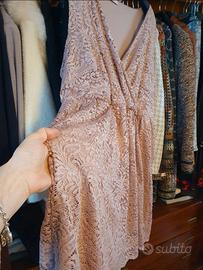 Abito donna in pizzo rosa marca Only