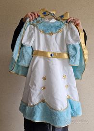 vestito carnevale regina delle nevi 2/3 anni 