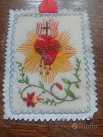 Scapolare ricamato Sacro Cuore di Gesù