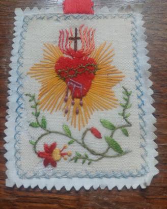 Scapolare ricamato Sacro Cuore di Gesù