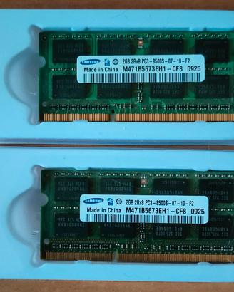 RAM DDR3 2X2gb SODIMM laptop MacBook Pro originale
