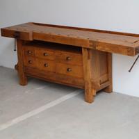 BANCO DA FALEGNAME RESTAURATO CASSETTIERA