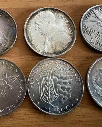 LIRE 500 ARGENTO VATICANO E SAN MARINO