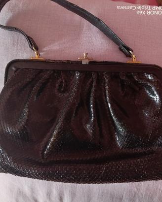 Borsa di vero coccodrillo del 1920 fatta a mano