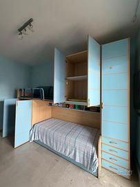 Cameretta con letti a castello 3 armadi