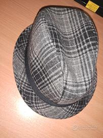 Cappello fedora lana scozzese stile vintage