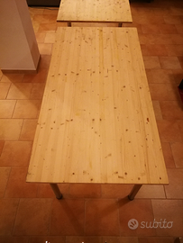 Tavolo 2 x 1 con gambe regolabili e smontabili