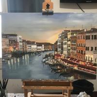 Venezia al Tramonto – Quadro originale acrilico 