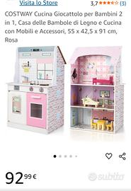 casa legno bambole + barbie