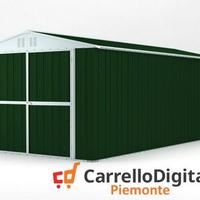 Box garage auto in Acciaio 327x611 verde scuro