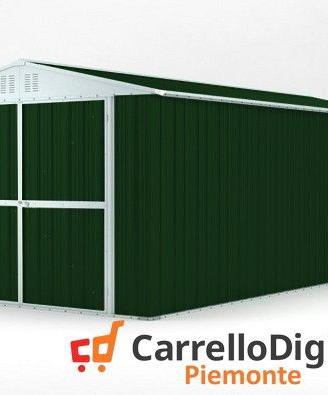 Box garage auto in Acciaio 327x611 verde scuro
