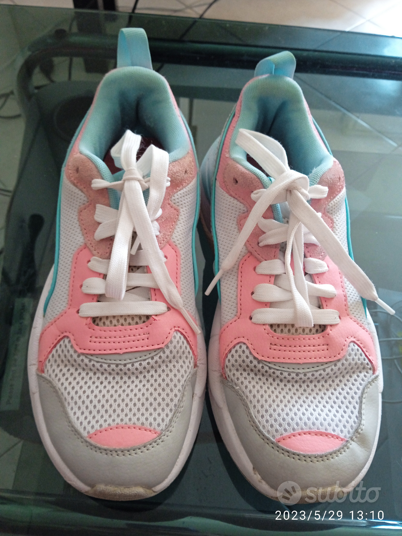 Scarpe Puma n.39 bianche rosa azzurre Abbigliamento e Accessori