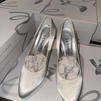 Scarpe satin raso avorio nuovo