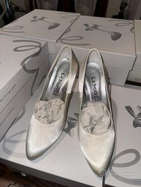 Scarpe satin raso avorio nuovo