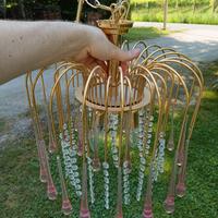 lampadario ottone vetro goccia a tre luci