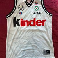 Canotta Virtus bologna Kinder ORIGINALE CON CARTEL