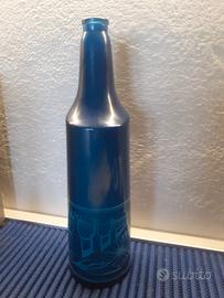 bottiglia in vetro blu serigrafata
